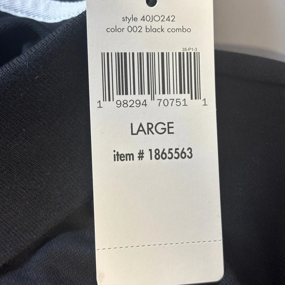 Calvin Klein Men's‎ Large Black White Gray Polo Shirt Quick Drying Wicking NWT